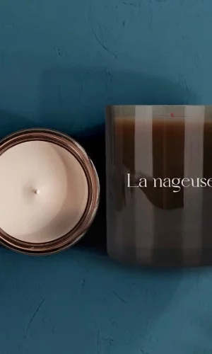 Vela aromática de cera ecológica de lujo La nageuse Volonté Bougie