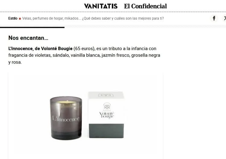 vanitatis - volonté bougie