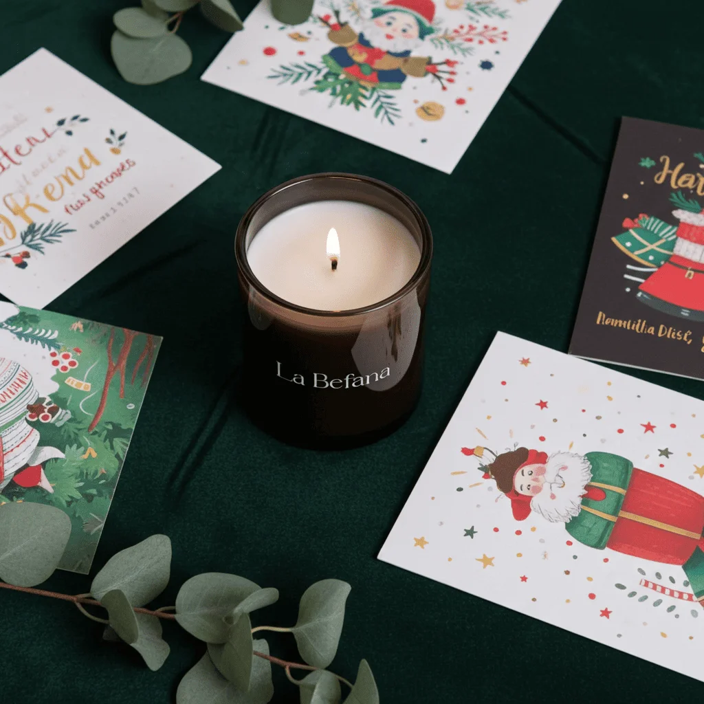 Vela de Navidad - La Befana - entre postales navideñas